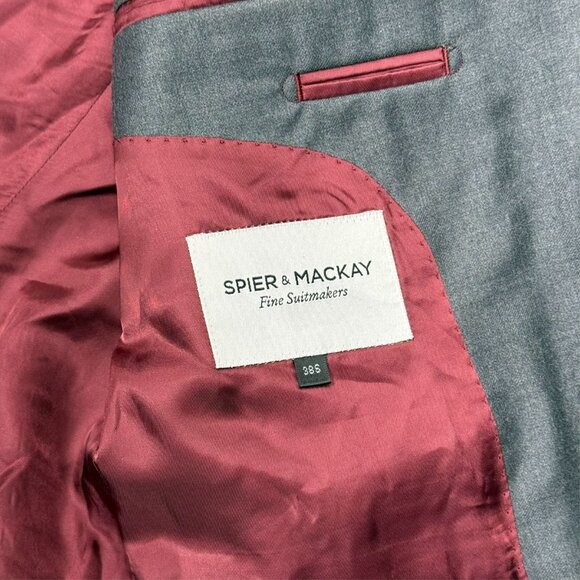 Spier & Mackay Blazer Wool Sport Coat Slim Fit Grey 38S - Picture 8 of 9